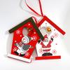 Decorative Christmas Wooden Cottage Hangings With Iconic Santa Claus And Snowman For Cheerful Holiday Vibes