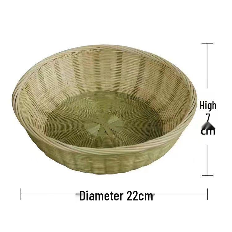 Bamboo Weaving Basket with Base: Handmade Fruit Plate & Snack Holder