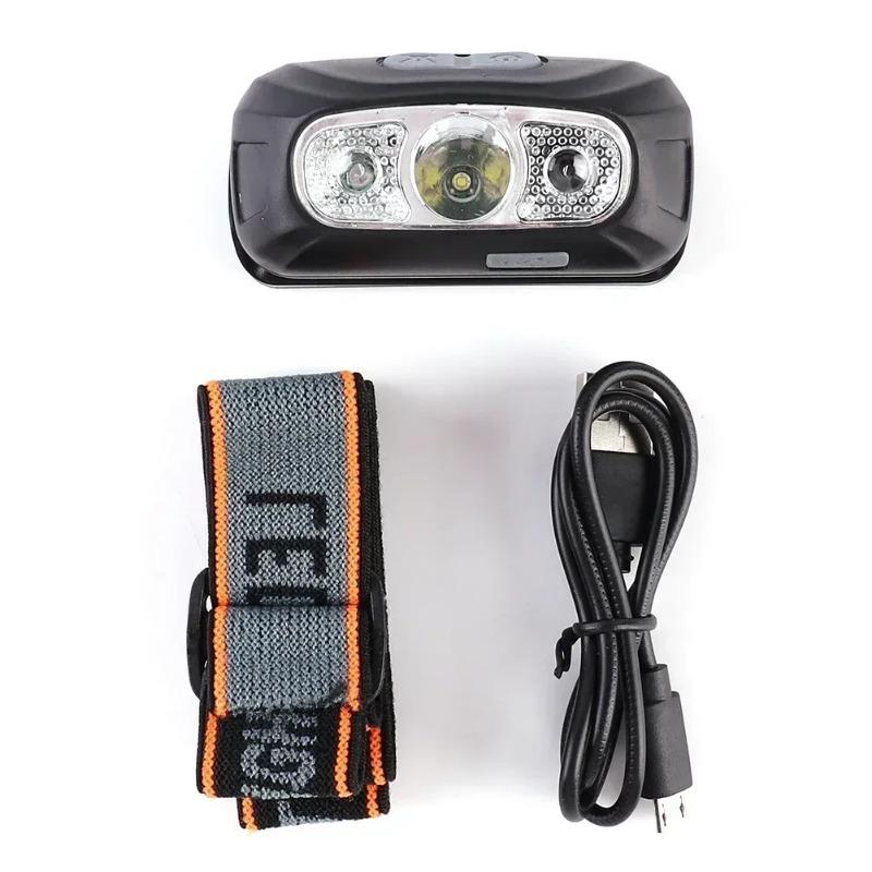 Mini LED Headlamp Built-in Battery USB Rechargeable Head Torch Outdoor Camping Fishing Head Flashlight Searchlight Headlight