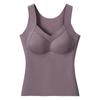 Women's Seamless Warm Vest with Chest Pads, Bra-Free, Silk-Thickened, German Velvet Innerwear for Autumn and Winter.