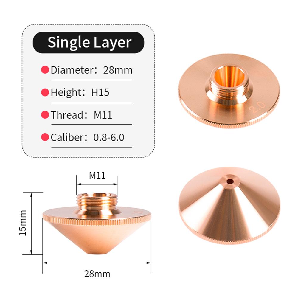 

5/10Pcs Fiber Laser Cutting Nozzle Flat Cutting Nozzle D28 D32 Laser Nozzle for Raytools WSX Bodor HSG Han s Precitec Laser Head 5 Pcs