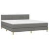 Maison Exclusive - Sommier à lattes de lit avec matelas Gris foncé 160x200cm Tissu