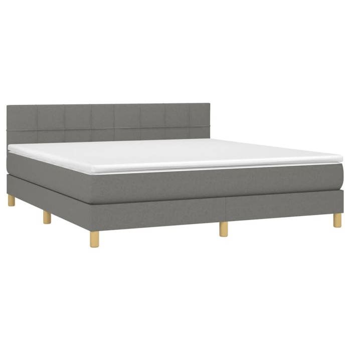 Maison Exclusive - Sommier à lattes de lit avec matelas Gris foncé 160x200cm Tissu