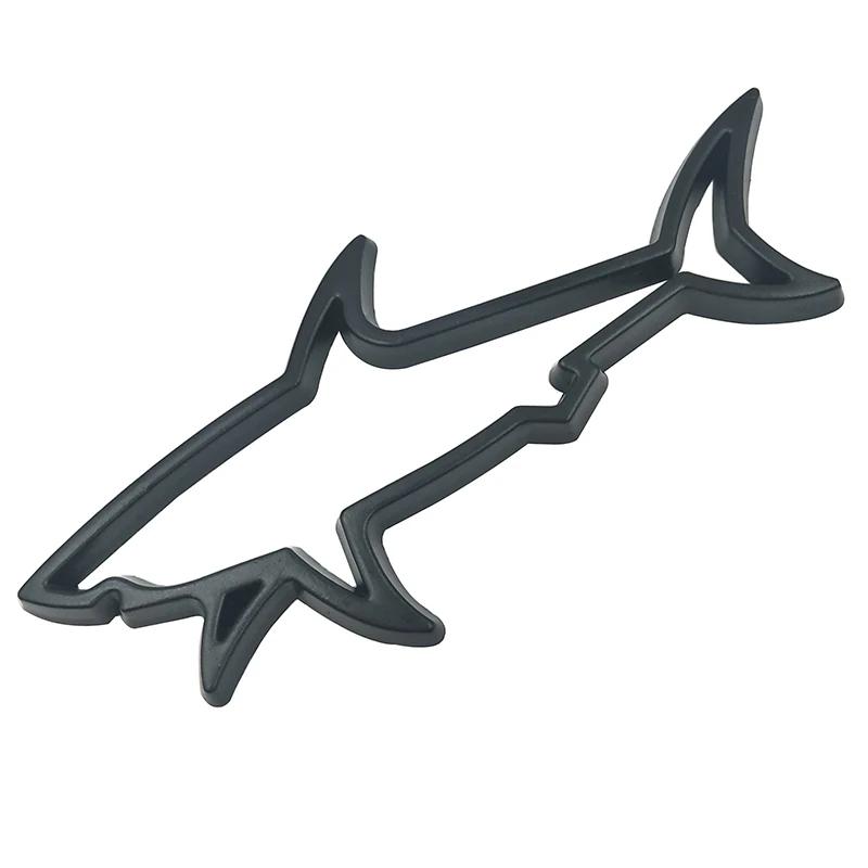 2Pcs 3D Metal Car Styling Sticker Hollow Fish Shark Emblem Badge Decals Automobiles Motorcycle Computer Fuel Cap Accessories