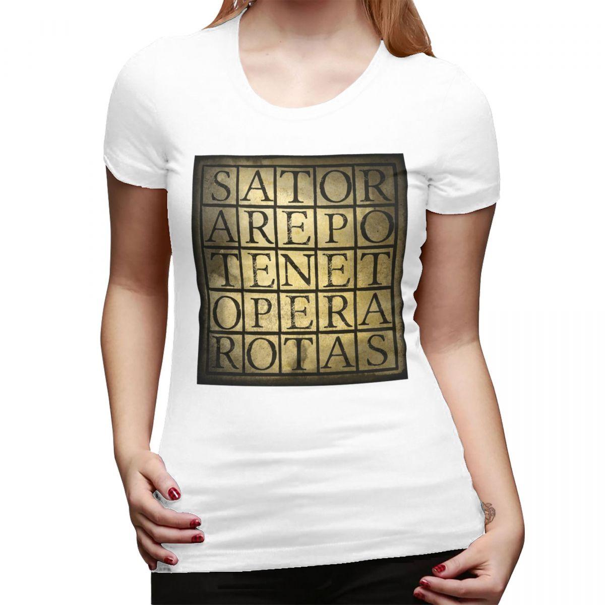 

Sator Squ TShirt for Women Crew Neck Streetwear T Shirts Womens Tees Short Summer Clothes Tops S