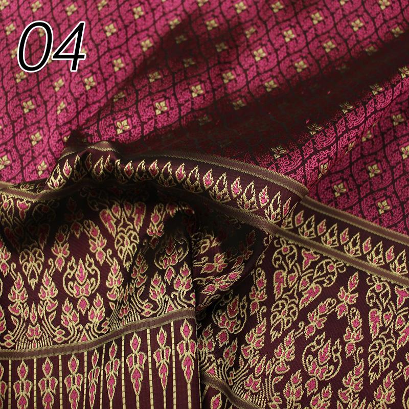 50X100Cm Dai Thai Ethnic Traditional Costume Fabric Southeast Asia Brocade Woven Straight Skirt Sew Diy Fabric Skirt Tube Dress