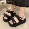 Fashion Bow Women Flats Platform Slippers Casual Summer Shoes Fashion New Sandals 2025 Open Toe Woman Beach Flip Flops Walking Slides