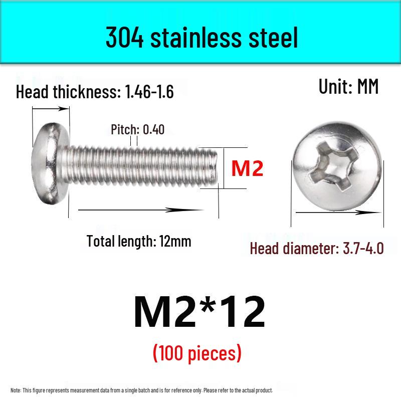 In-Stock 304 Stainless Steel Phillips Pan Head Machine Screw GB818