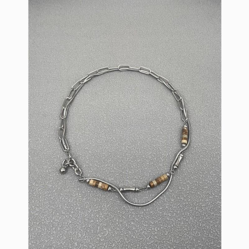 Vintage Geometric Chain Necklace With Stainless Steel And Natural Stone For Unisex Jewelry