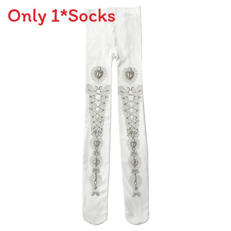 Cartoon Print Tights With Velvet Fabric For Women Casual Wear