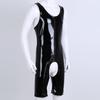 Sexy Men One-piece Tight Crotchless Underwear Shiny Leather Wrestling Singlet Jockstrap Bodysuit Swimwear