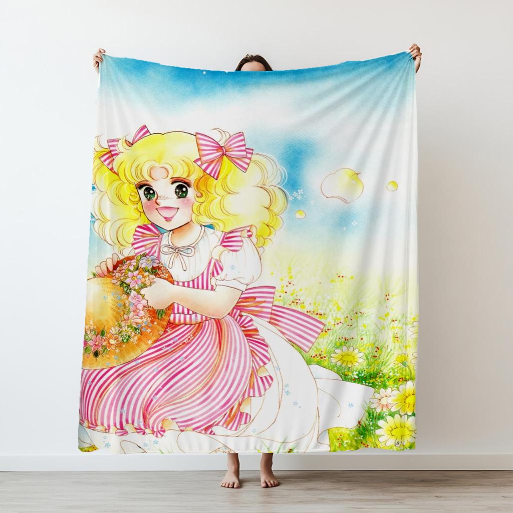 130cm×150cm Candy Candy Anime Blanket Kawaii Japanese Anime Blankets Movie Funny Throw Blankets for Home Hotel Sofa Bedspread