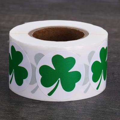 500PCS/Roll Clover Stickers Saint Patrick's Day Shamrock Stickers for Gift Decor Kids and Stationery Sticker