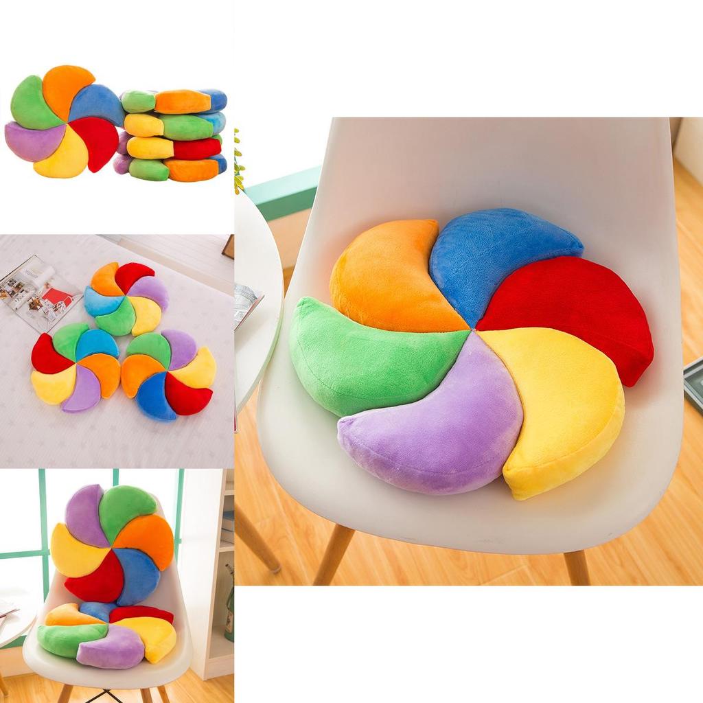 Colorful Windmill Seat Cushion With Soft Plush Cover For Office And Home Comfort