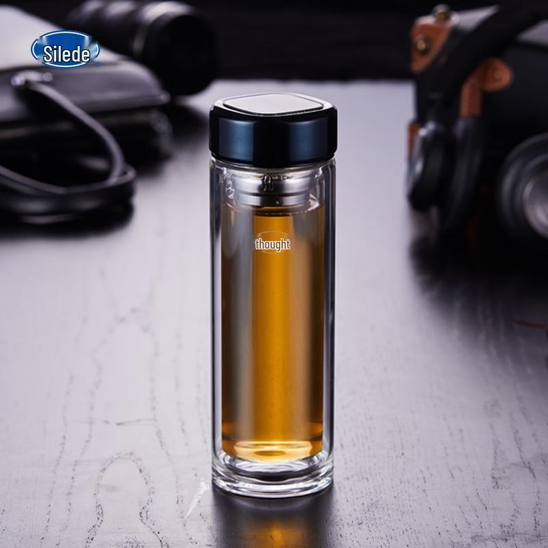 Thermos Silver Ion Double-Wall Glass Tea Infuser Bottle