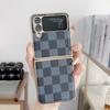 Samsung Z Flip7 Składane Etui Ochronne z Wzorem Kratki Odporne na Upadki dla Z Flip6