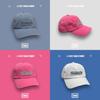 Trendy Magenta Cotton Baseball Cap For Women With Letter Embroidery Summer Hat