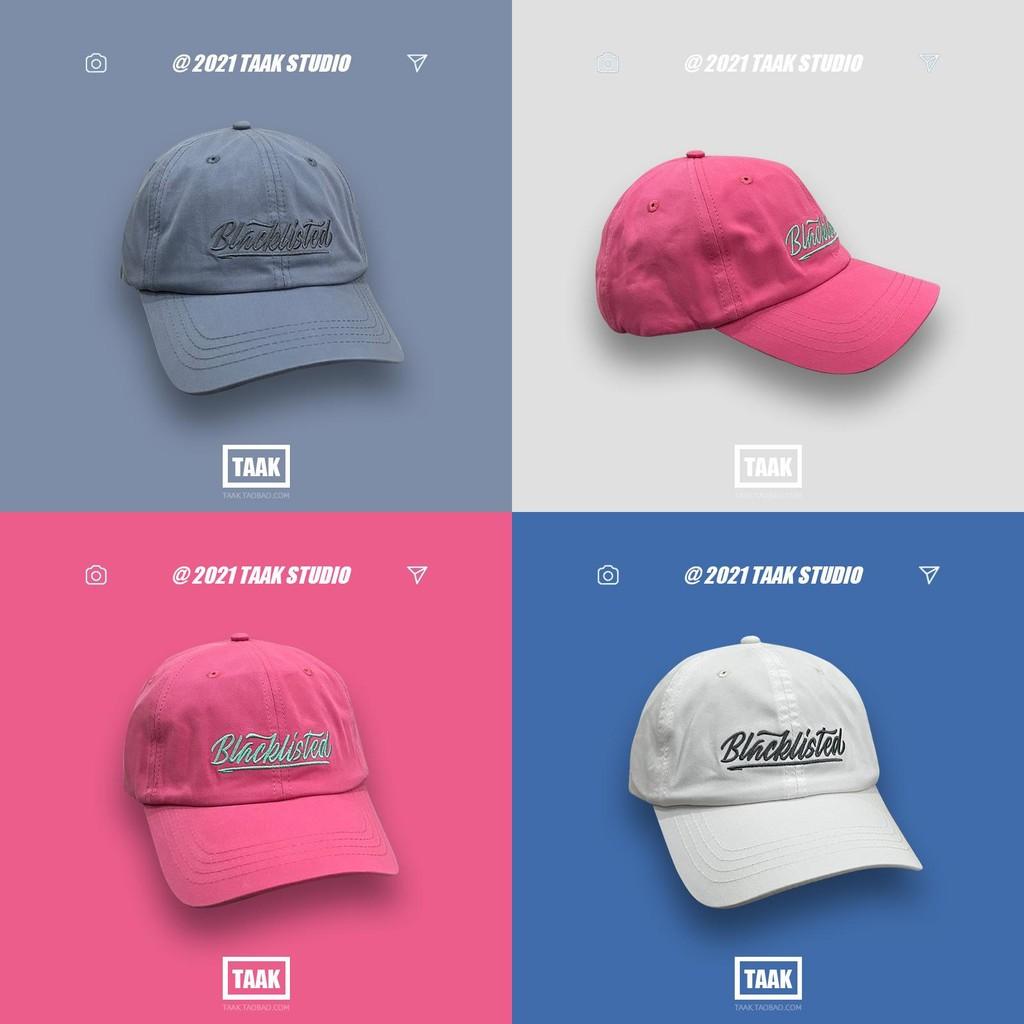 Trendy Magenta Cotton Baseball Cap For Women With Letter Embroidery Summer Hat