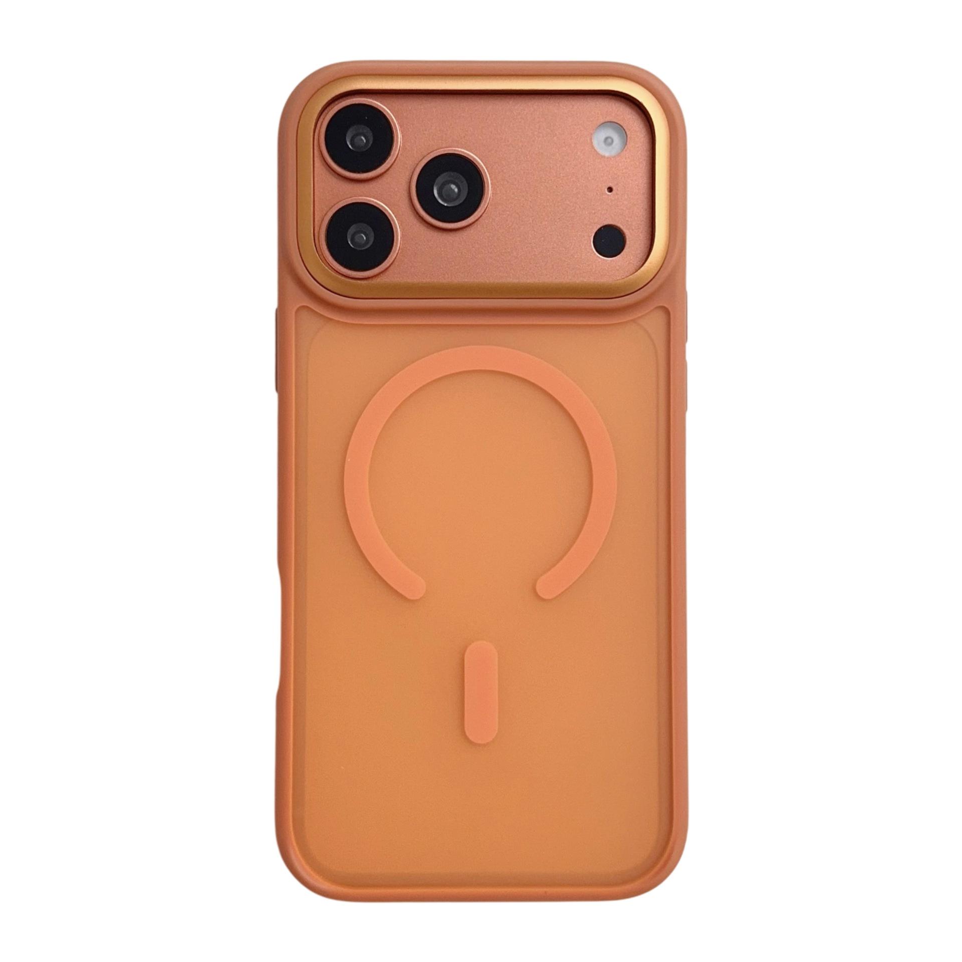 Matte Magnetic Skin-Feel Case for iPhone 16/17 Pro Max - Skin-Friendly, Semi-Transparent, Drop-Proof 17 Pro Max оранжевый