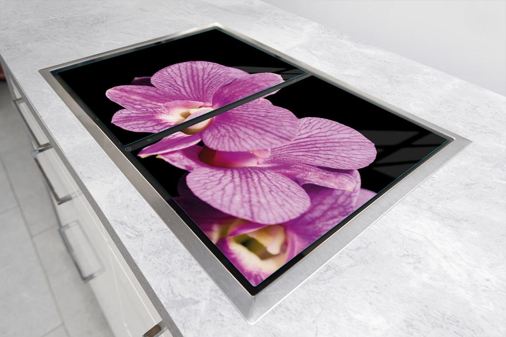 GLAS-SCHUTZPLATTE 75x52 ORCHIDEE