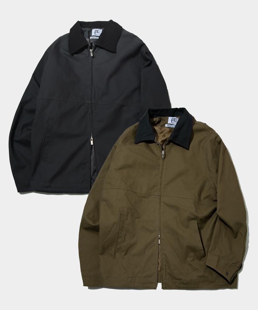Placestudioman Barbour Hunting Collar Contrast Cut Trucker Jacket Cotton Jumper_2 Colors