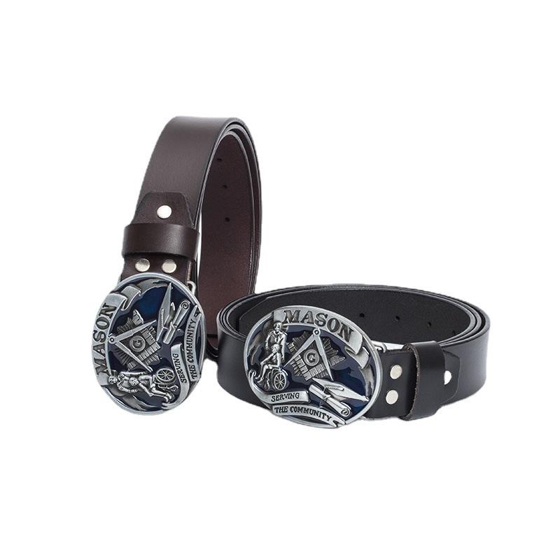 Men's Personalized Belt Fashion Trend Belt Pure Cowhide Belt