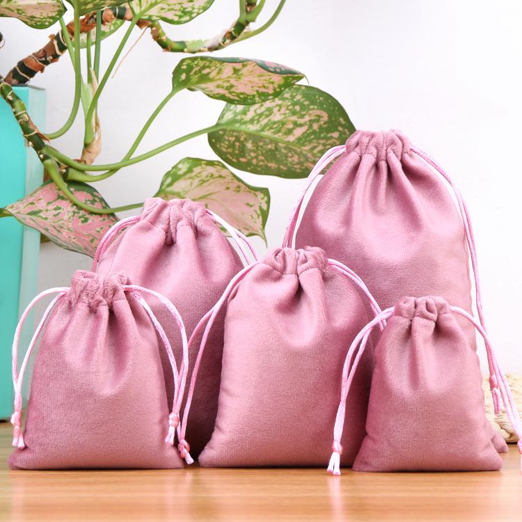 Black Velvet Drawstring Jewelry Pouches