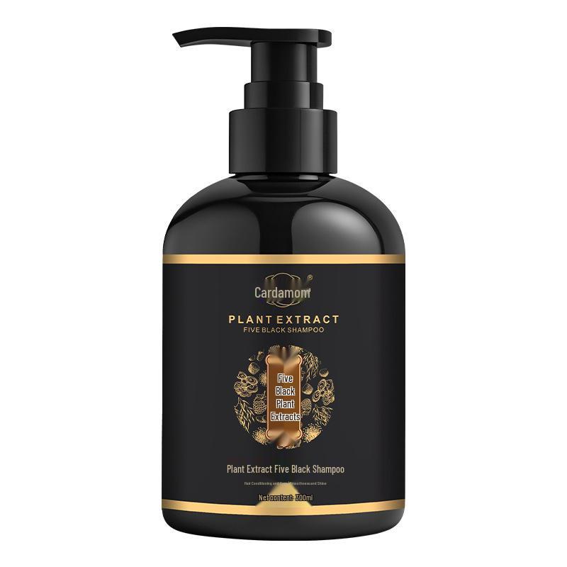 Hua Xiao Kou Five Black Botanical Shampoo & Conditioner 300ml - Deep Cleansing, Natural Plant Extracts, Nourishing Hair Care.