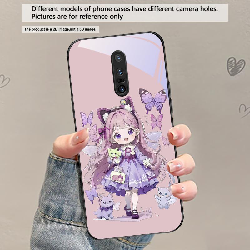 

Q-version Blue Butterfly For OnePlus Ace 2 3 2V 5 Pro Nord CE 2T 2 3 Lite N20 N30 6 7T 8 T 9 10 Pro 11R 12R 13R Glass Phone Case OnePlus Ace 2V