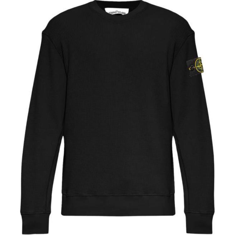 STONE ISLAND Long Sleeve Crew Neck Solid Color Sweatshirt Men Sweatshirt Black K1S156100008S0044-V0029