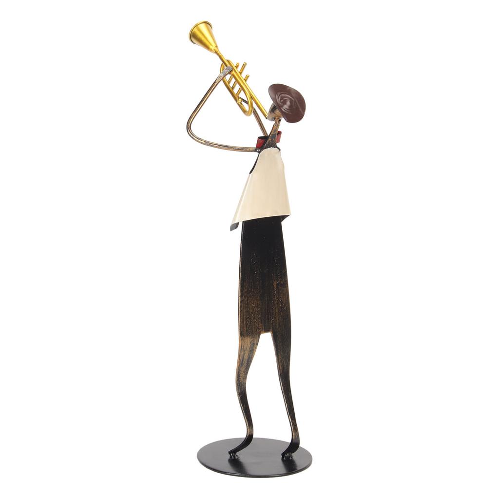 Trompetenspieler Figur Modern Abstrakt Handgefertigt Metall Musiker Skulptur für Wohnzimmer