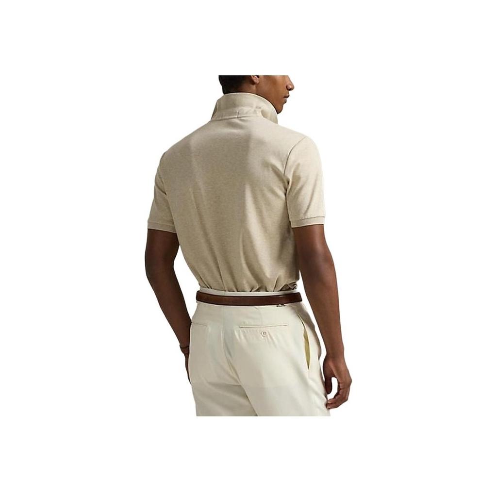 Polo Ralph Lauren Logo Slim Fit Embroidered Short Sleeve Polo Shirt Men tops Beige MNPOKNI1N823326-270