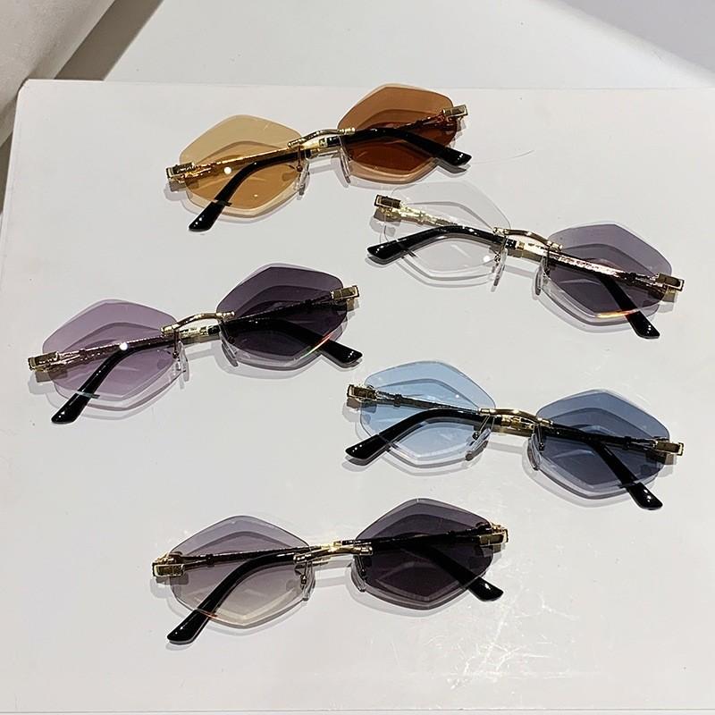 Geometric Unisex Metal Frame Sunglasses With Colorchanging Lenses For Outdoor Fashion