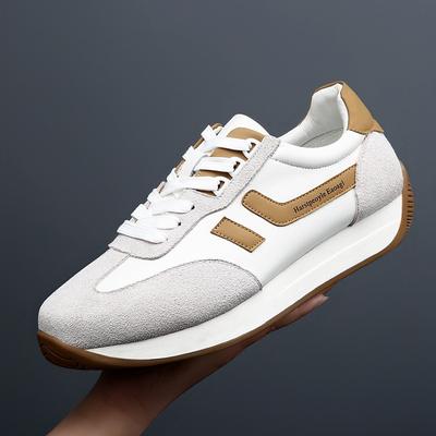 Spring New Breathable Thick Baseplate Shoes Men's Trendy Shoes Men's Shoes Genuine Leather Men's Trendy Brand Sports and Leisure Shoes