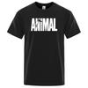 Fashion ANIMAL Letter Print Men T-Shirts Street Funny Short Sleeves Loose Oversized T Shirt O-Neck Breathable Cotton Clothing