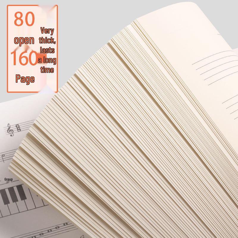 A4 Wide-Spaced Music Sheet Notebook for Beginners - Loose-Leaf, Thickened, Blank Pages for Children
