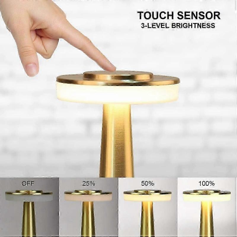 Portable LED Table Lamp with Touch Sensor, 3-Levels Brightness, Rechargeable Battery Up To 48 Hours