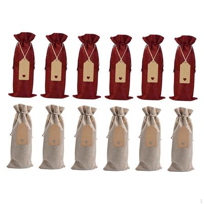12 stück Sackleinen Wein Taschen Beutel Gifting Supplies mit Tags Flasche Geschenk Tasche, für Hause