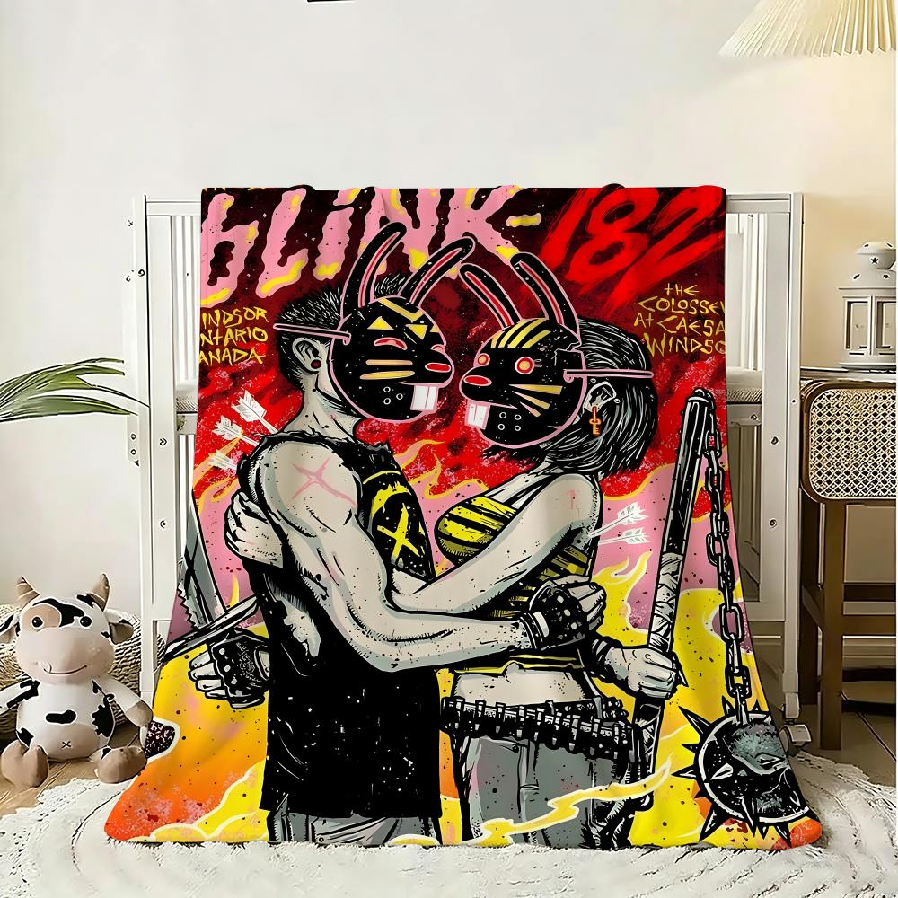 Band Blink 182 Throw 240g Flannel Blanket Lightweight Soft Skin-friendly Summer Thin Throw Blanket