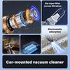 Quiet Handheld Auto Vacuum 6000mAh Battery 35 Minutes Runtime 8 Multiple Surfaces Attachments for Home Camping Cleaning