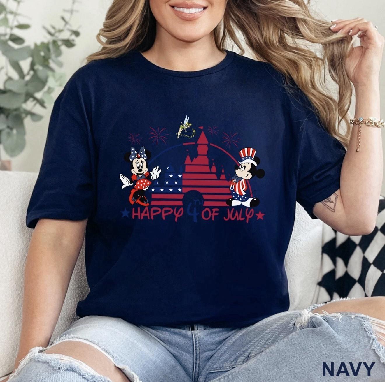 Disney 4th of July Tee, Magic Kingdom Patriotic Shirt, 202979 L