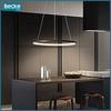 Ringformad LED-taklampa, matt svart, 25W, modern, industriell, hängande, lång, Neutral
