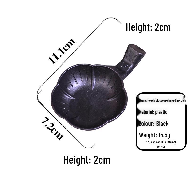 Черная Чернильница с Цветами Персика и Подставка для Пера