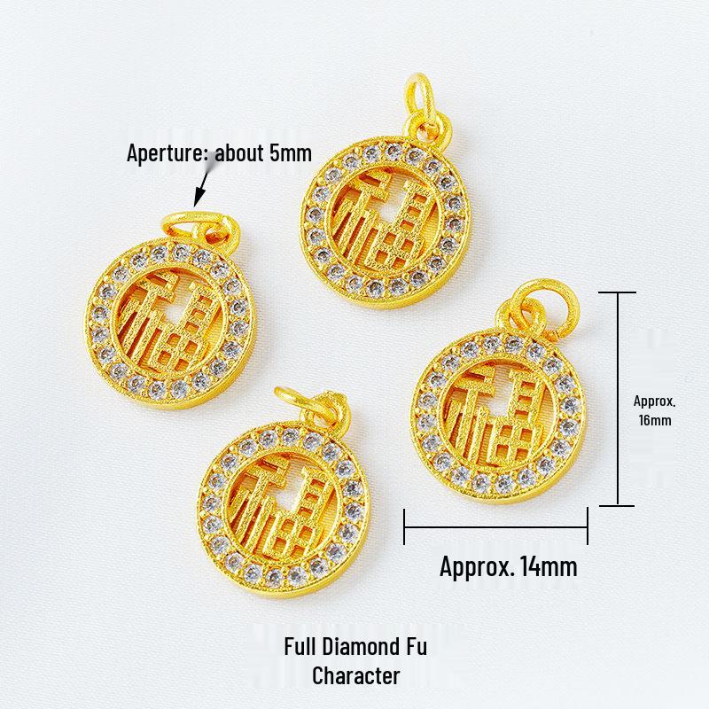 Year of the Horse Sand Gold Non-Fading Drip Oil Beaded DIY Bracelet and Jewelry Accessories.