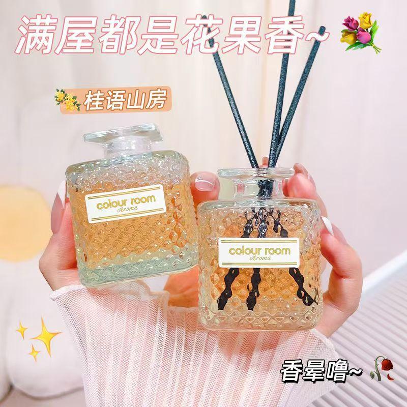 

Home Fragrance Diffuser 50ml Glass Bottle with Rattan Sticks Long Lasting Scent Air Freshener for Room Office Bathroom One Size жёлтый