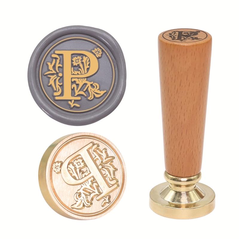 Customizable Sealing Stamp Brass Head and Beechwood Handle Vintaged Steal for Letters and Gifts