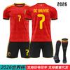 Zestaw domowych koszulek piłkarskich Belgii na Mistrzostwa Świata 2026 Nr. 11 De Bruyne Doku 9 Lukaku koszulka