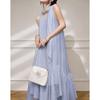 Demana Lyocell V-Neck Ruffled A-Line Maxi Dress