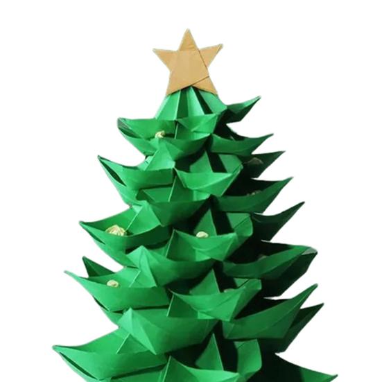 DIY Paper Christmas Tree Handmade Origami Tree Kit Fold 3D Christmas Paper Craft Set