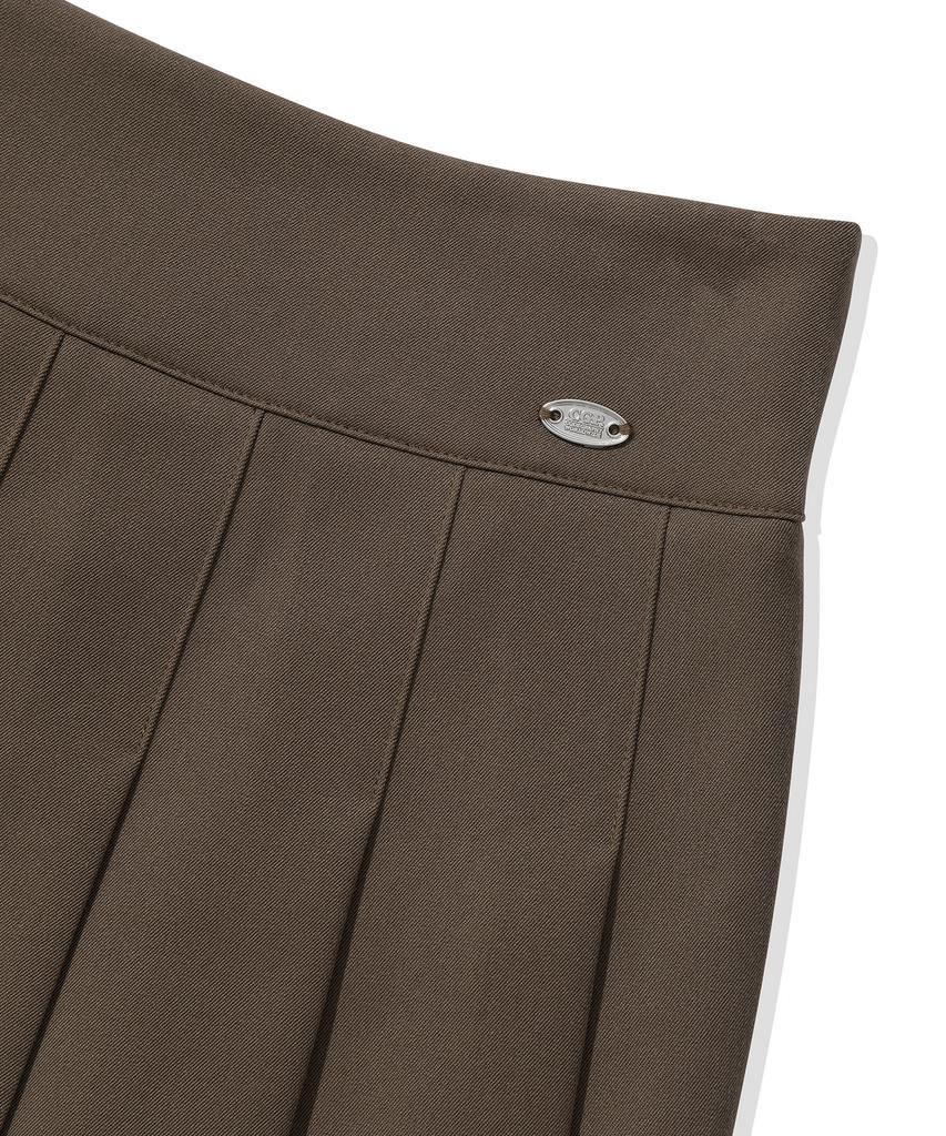 Code Graphy (Women) Pleated Mini Skirt_Chocolate Brown